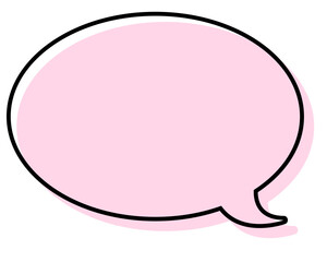 Fototapeta premium シンプルな線がずれた吹き出し 丸形