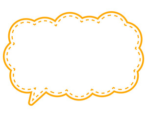 シンプルなカラー線の吹き出し　細長い雲形