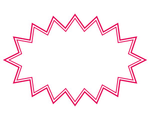 シンプルなカラー線の吹き出し　細長いギザギザした形