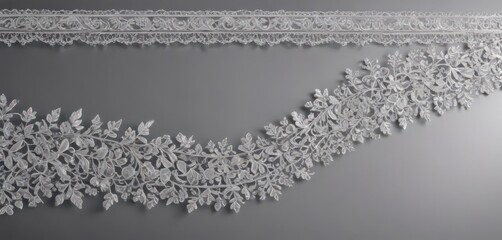 Shimmering background with luxurious silver leaf lace trim , leaves, pattern, silver