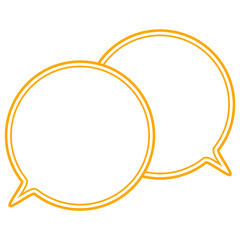 シンプルなカラー線の吹き出し　重なる会話