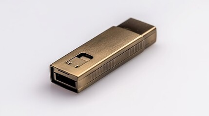 Gold-toned rectangular USB flash drive