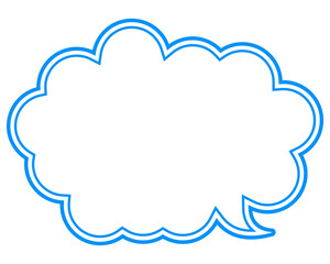 シンプルなカラー線の吹き出し　丸みのある雲形