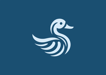 Simple tribal duck logo for culture, hunting, or custom brand design.