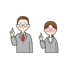 メガネをかけたビジネスパーソン　上半身