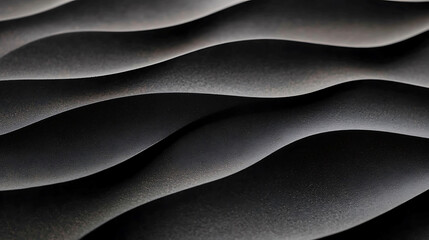 Abstract Black Wavy Texture Background Dark Smooth Surface Design