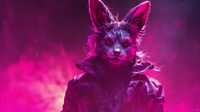 Rabbit demon face in caracter ,Ai Generative