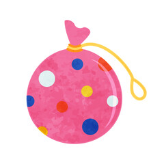 夏まつりのヨーヨー　水彩風テクスチャベクターイラスト