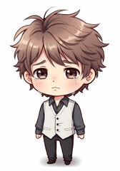 Obraz premium Expressive chibi character with emotional tears reflecting nuanced feelings and elegant design capturing charming innocence and delicate sorrow
