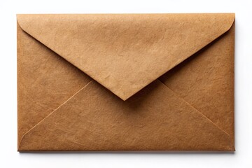 Brown Envelope Mockup: Front & Back View Isolated on White Background, Clipping Path Included