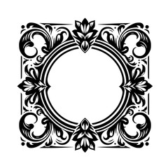 Elegant Black and White Ornamental Frame - Decorative Design