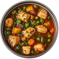A Tin of Chicken and Vegetable Dog Stew Isolated on Transparent Background