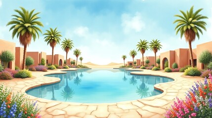 Fototapeta premium Garden of Peace: A Desert Paradise Found