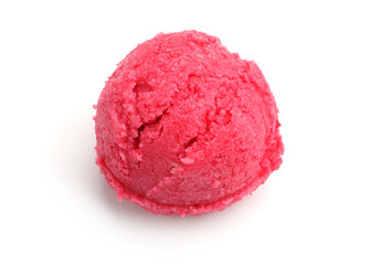 One scoop of delicious ice cream on white background