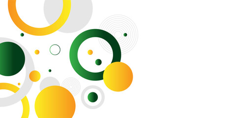yellow and green circle banner background. Vector abstract graphic design banner pattern background template. victor