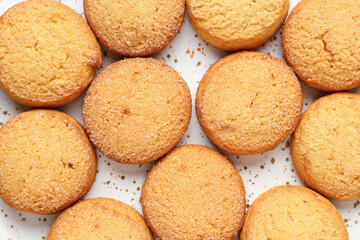 Sweet cookies on white background, closeup