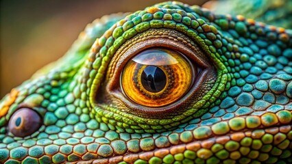 Obraz premium Close-Up Lizard Eye: Minimalist Reptile Photography