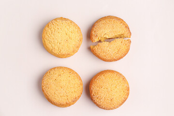 Sweet cookies on grey background