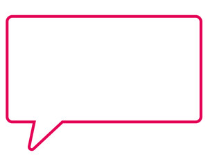 シンプルなカラー線の吹き出し　四角形