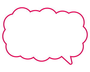 シンプルなカラー線の吹き出し　細長い雲形