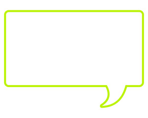 シンプルなカラー線の吹き出し　四角形