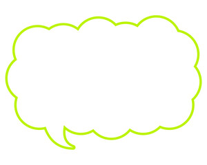 シンプルなカラー線の吹き出し　細長い雲形