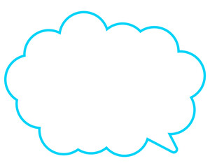 シンプルなカラー線の吹き出し　丸みのある雲形
