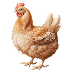 Fototapeta premium Farmyard Chicken with Creamy Plumage