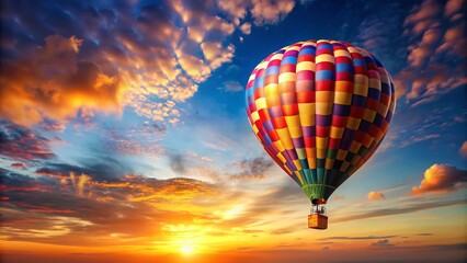 Fototapeta premium Colorful Hot Air Balloon Festival: Majestic Sunrise Flight Over Scenic Landscape