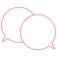 シンプルなカラー線の吹き出し　重なる会話