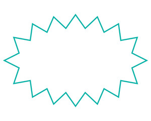 シンプルなカラー線の吹き出し　細長いギザギザした形