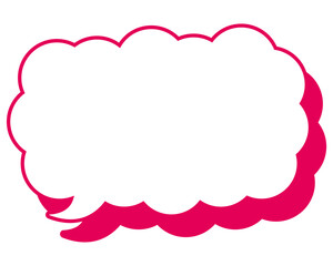 シンプルなカラー線の吹き出し　細長い雲形