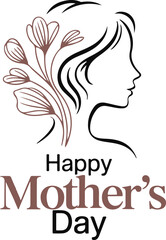 Happy mothers day logo vector art illustration