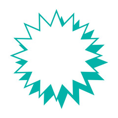 シンプルなカラー線の吹き出し　ギザギザした形