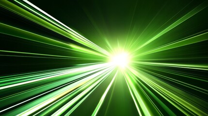 Abstract Green Speed Lines - Futuristic Technology Art green background. Ecology concept for your graphic design, banner or poster. Vector illustration