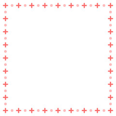 십자 동그라미 패턴 테두리 일러스트