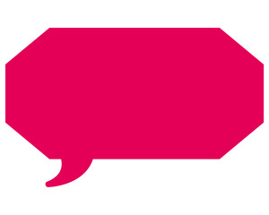 シンプルなカラーの吹き出し　細長い雲形