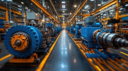 Obraz premium Industrial Factory Interior: A Glimpse into Modern Manufacturing