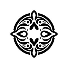 Elegant Circular Ornamental Design in Black and White