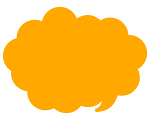 シンプルなカラーの吹き出し　丸みのある雲形