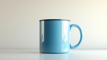 Obraz premium Light blue mug with dark rim