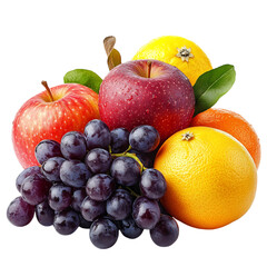 Vivid Orchard Medley VII Refined Assembly of Apple and Oranges Isolated on Transparent Background