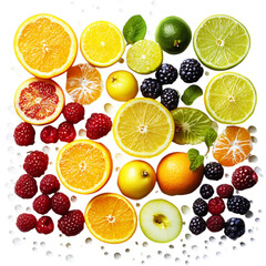Luminous Crisp Medley Dynamic Blend of Apple Citrus Isolated on Transparent Background