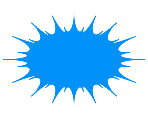 シンプルなカラーの吹き出し　細長いギザギザした形