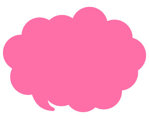 シンプルなカラーの吹き出し　丸みのある雲形