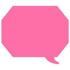 シンプルなカラーの吹き出し　角のある八角形