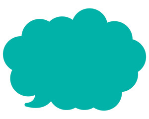 シンプルなカラーの吹き出し　丸みのある雲形