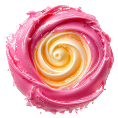 Artistic Candy Swirl Pop with Raspberry Flavors Isolated on Transparent Background