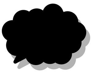 シンプルなカラーの吹き出し　丸みのある雲形