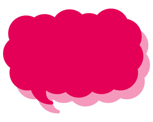 シンプルなカラーの吹き出し　細長い雲形